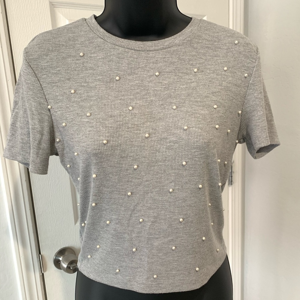 ⚡️2 for $20⚡️Zara Pearl Beaded Tee